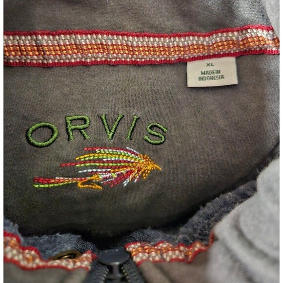 Orvis Signature Quarter-Zip Sweatshirt Dark Blue Size XL - Picture 10 of 10